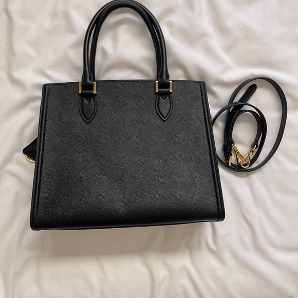 Prada Convertible Open Tote in Saffiano with Soft Calfskin Size Medium - Picture 2 of 7